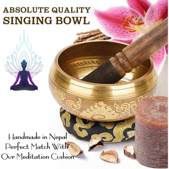 4  and 5 in inch‎ Silk Brocade Cushion Pillow for Tibetan Singing Bowl - Picture 5 of 5